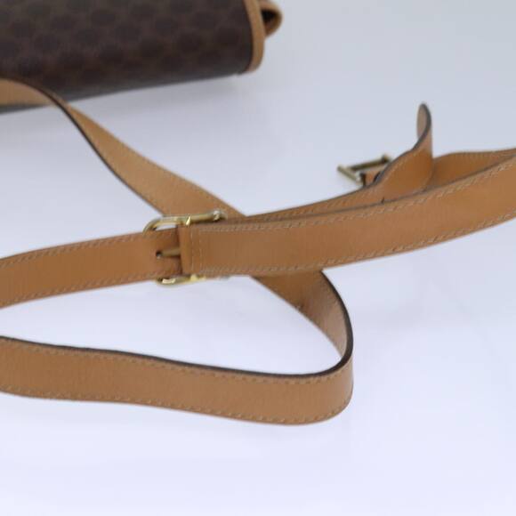 CELINE Macadam Canvas Shoulder Bag Pvc Leather Brown Gold - Picture 7 of 16